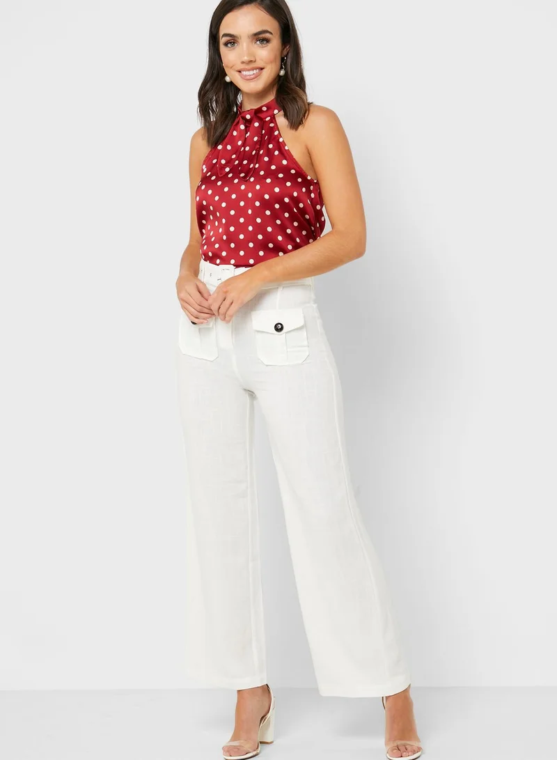 ELLA Belted Wide Leg Utility Pants