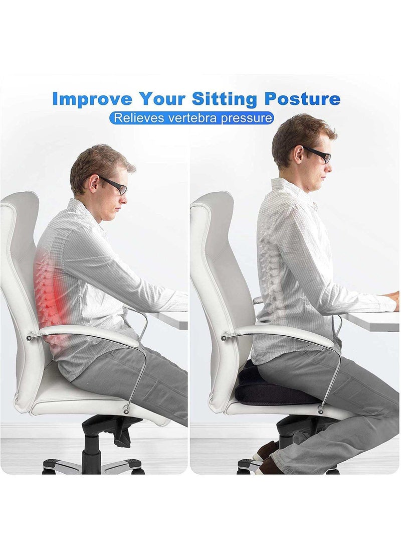 SARTE SARTE Car Seat Cushion Thigh Support for Car Seat Long Comfortable Drive UCut Out Seat Cushion for Car Driving Seat Memory Foam Chair Cushions for Office Chair Wheelchair LSize Mesh Black  - Image 2
