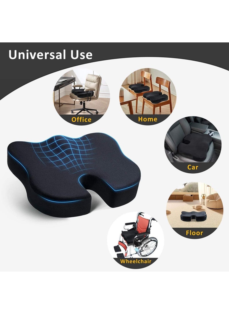 SARTE SARTE Car Seat Cushion Thigh Support for Car Seat Long Comfortable Drive UCut Out Seat Cushion for Car Driving Seat Memory Foam Chair Cushions for Office Chair Wheelchair LSize Mesh Black  - Image 3