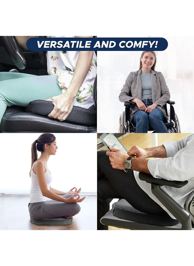 SARTE SARTE Car Seat Cushion Thigh Support for Car Seat Long Comfortable Drive UCut Out Seat Cushion for Car Driving Seat Memory Foam Chair Cushions for Office Chair Wheelchair LSize Mesh Black  - Image 4
