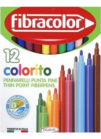 Fibracolor Colorito Felt Tip Pen 12 Colors (10539SW012SC) 