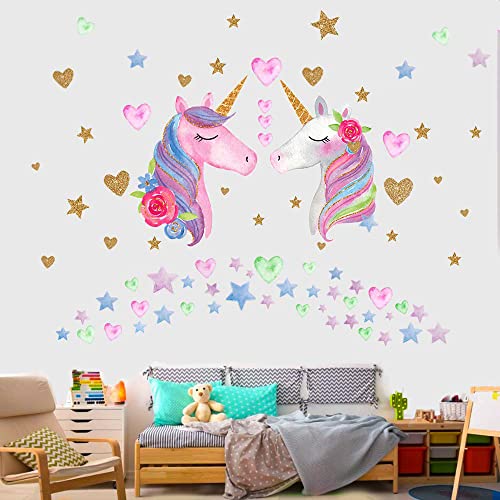 KeLay Fs Unicorn Wall Decal,Large Size Unicorn Wall Sticker Decor for Gilrs Kids Bedroom Birthday Party - Image 2