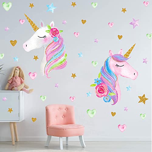 KeLay Fs Unicorn Wall Decal,Large Size Unicorn Wall Sticker Decor for Gilrs Kids Bedroom Birthday Party - Image 3