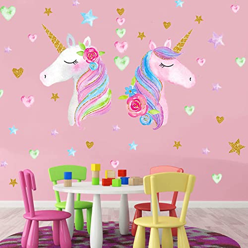 KeLay Fs Unicorn Wall Decal,Large Size Unicorn Wall Sticker Decor for Gilrs Kids Bedroom Birthday Party - Image 5