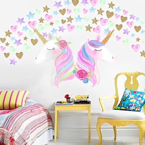 KeLay Fs Unicorn Wall Decal,Large Size Unicorn Wall Sticker Decor for Gilrs Kids Bedroom Birthday Party - Image 4