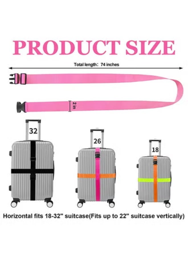 fantasize Luggage Straps Suitcase Belts Wide Adjustable Packing Straps Travel Accessories, Suitcase Belts, Packing Straps Travel Belts Accessories for Business Traveling Packing（6 PCS） - Image 2