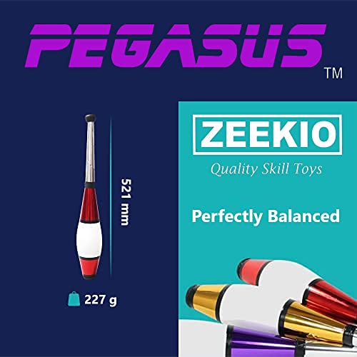 Zeekio Pegasus Juggling Club Set - Premium Quality - Beginner to Pro - Set of 3 (Purple/Green/Gold) - Image 4