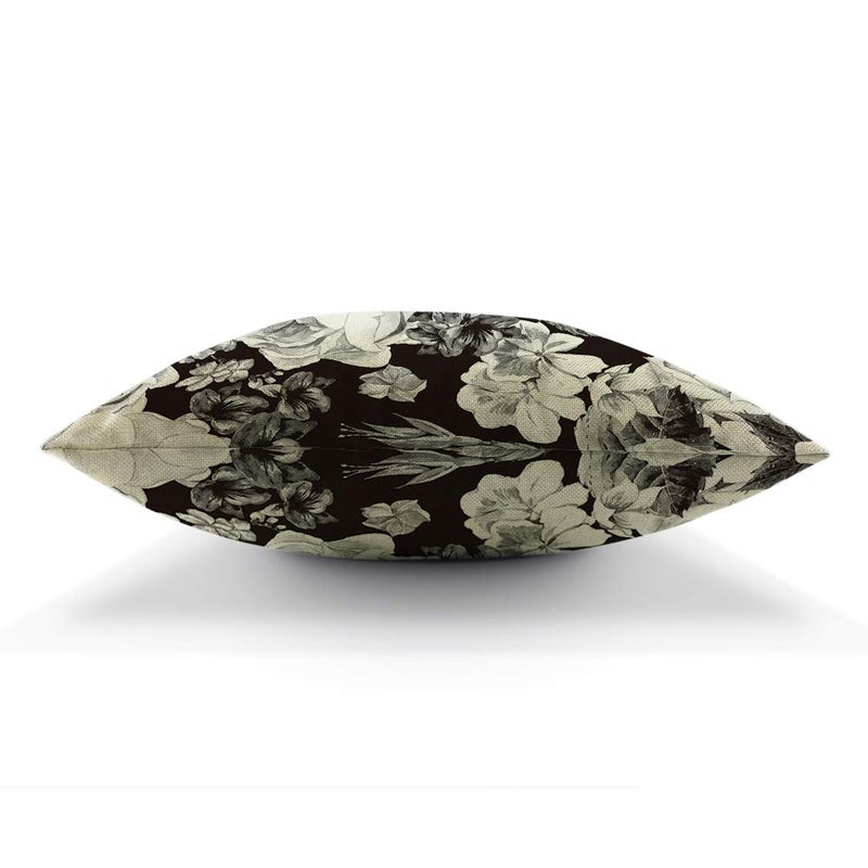 AOYEGO Black White Rose Throw Pillow Cover Floral Bouquet Botanical Plant Nature Leaves Bloom Wild Flowers Petal Daisy Pillow Case 18x18 Inch Decorative Men Women Room Cushion Cover for Home - Image 5