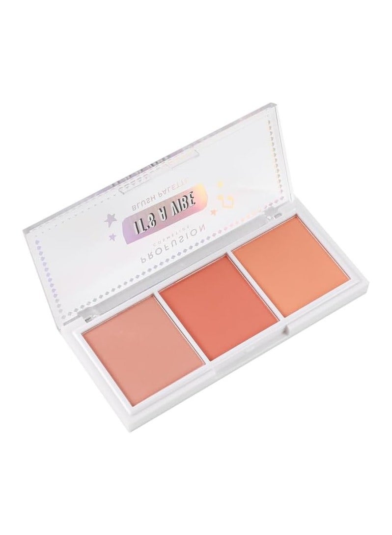 profusion Cosmetics Its a Vibe Admit One 3 Shade Blush Palette Enhance Your Glow with Matte and Shimmer Finishes Long Lasting Face Blush Vegan and Cruelty Free Makeup for Festival Ready Radiance - Image 2