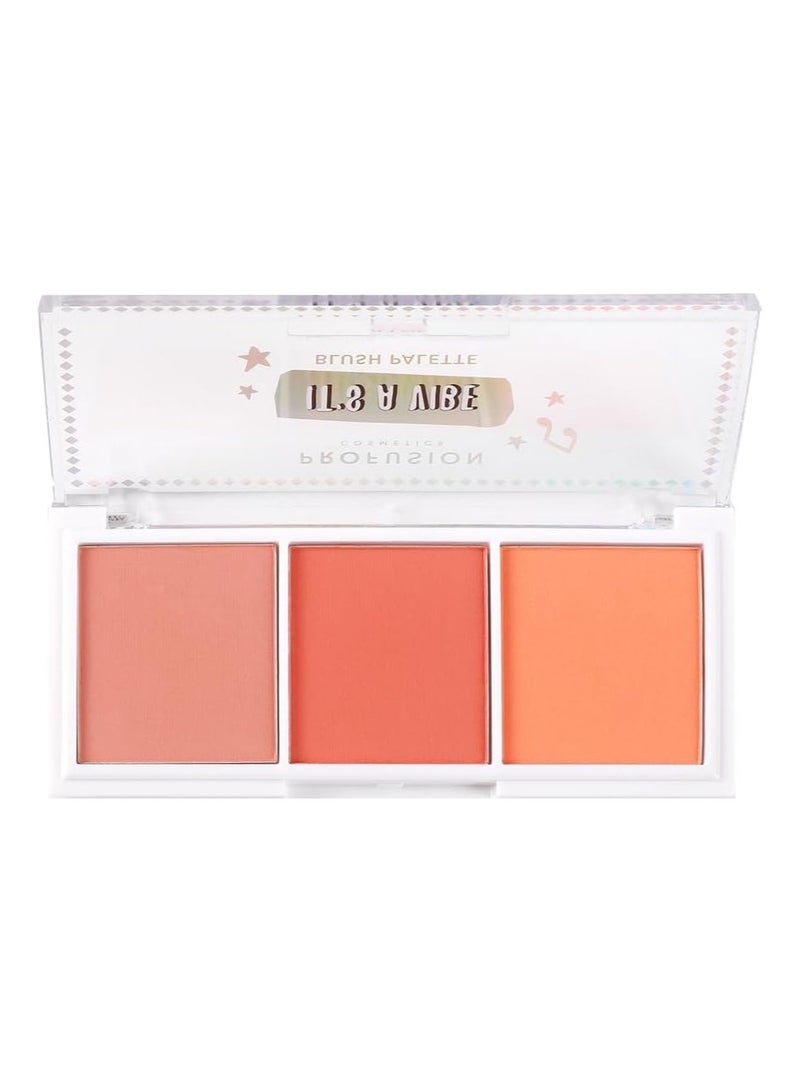 profusion Cosmetics Its a Vibe Admit One 3 Shade Blush Palette Enhance Your Glow with Matte and Shimmer Finishes Long Lasting Face Blush Vegan and Cruelty Free Makeup for Festival Ready Radiance - Image 3