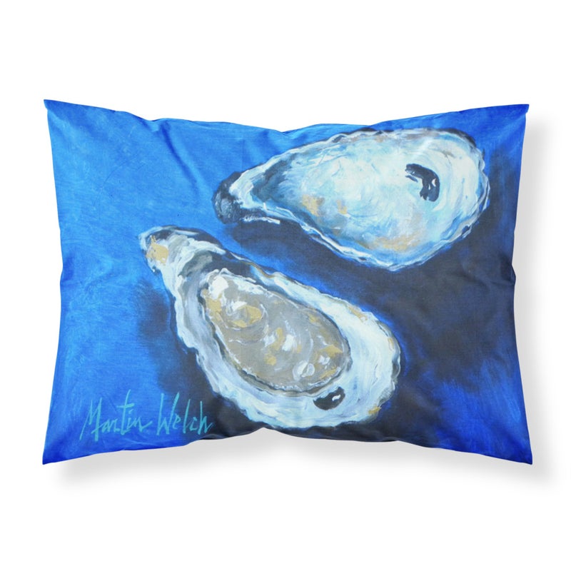 ""Caroline's Treasures MW1095PILLOWCASE Oysters Seafood Four نسيج ماص للرطوبة غطاء وسادة قياسي كبير متعدد الألوان""