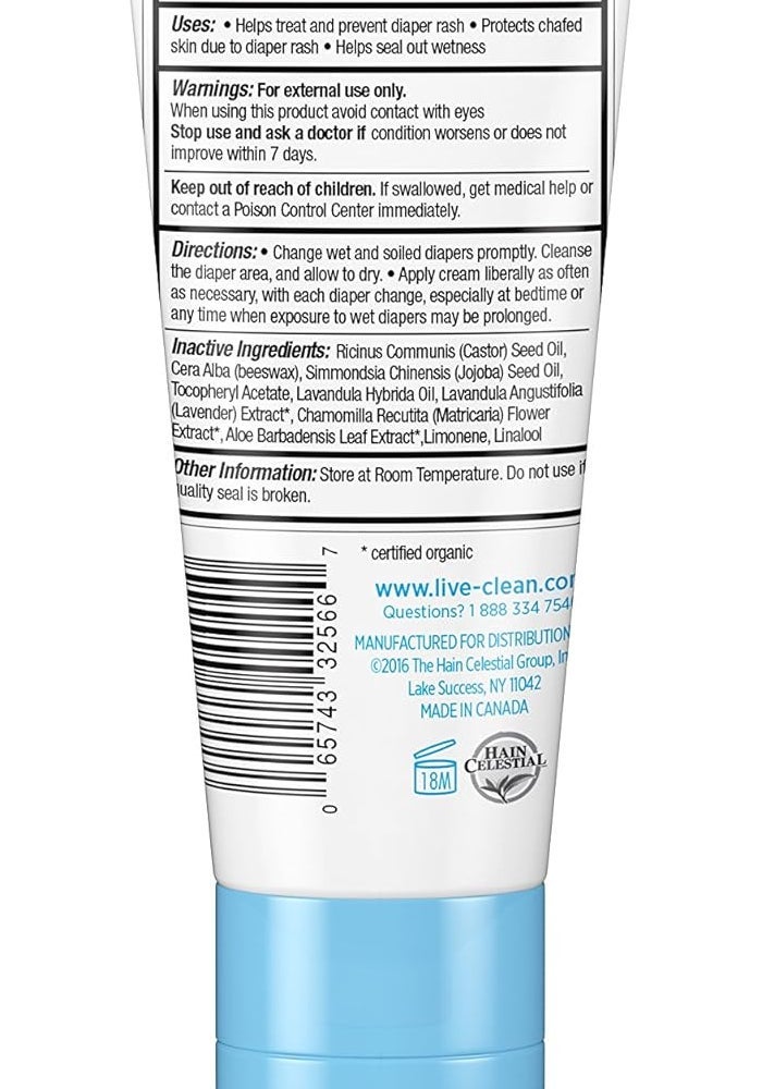 Live Clean Baby Gentle Moisture Diaper Rash Cream with Lavender, Aloe & Chamomile - 2.6 oz - Image 2