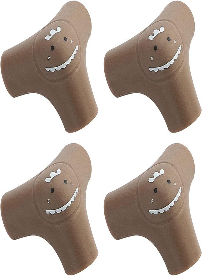 BENCI Corner Protector Baby Proofing Edge and Corner Guards, Soft Safety Pre-Taped Silicone Corner Furniture Bumpers for Fireplace, Table, Stair, Cabinet Set of 4 (Brown) - Image 1