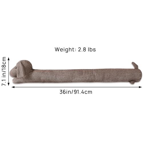 SANFERGE 36 Inch 3LB Heavy Duty Under Door Draft Stopper, Decorative Soundproof Door Draft Blocker, Energy Saving Draft Guard, Dog Java - Image 2