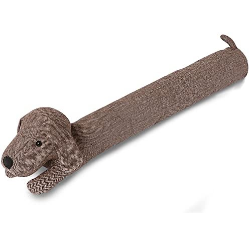 SANFERGE 36 Inch 3LB Heavy Duty Under Door Draft Stopper, Decorative Soundproof Door Draft Blocker, Energy Saving Draft Guard, Dog Java - Image 1