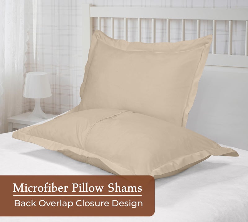 Royale Linens Pillow Shams 2 Pack King Size 20x36 Inch - Brushed 1800 Microfiber - Bed Pillow Shams  Wrinkle & Fade Resistant Super Soft and Cozy -Back Overlap Closure - Oxford Pillowcase (King  Sand) - Image 2