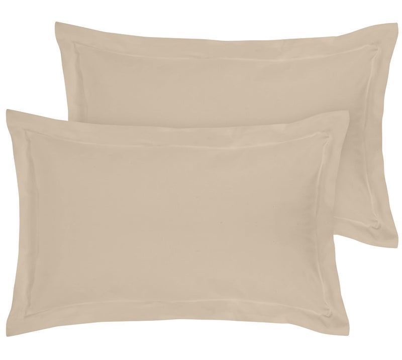 Royale Linens Pillow Shams 2 Pack King Size 20x36 Inch - Brushed 1800 Microfiber - Bed Pillow Shams  Wrinkle & Fade Resistant Super Soft and Cozy -Back Overlap Closure - Oxford Pillowcase (King  Sand) - Image 1