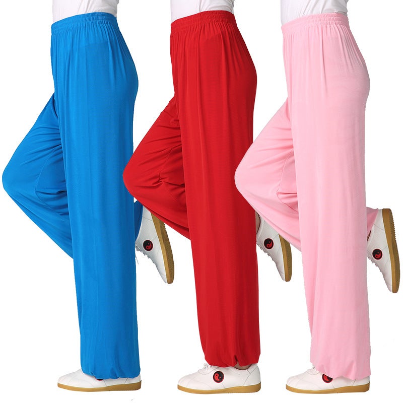 Factory Direct Supply: Ready-Made Tai Chi Ice Silk Pants for Men and Women, Solid Color Tai Chi Martial Arts Clothing, Yoga Clothing, Taekwondo Clothing - Image 5