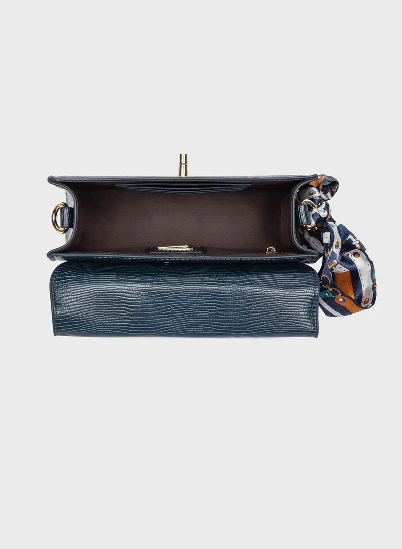 FYOR Casual Flap Over Chain Detail Crossbody