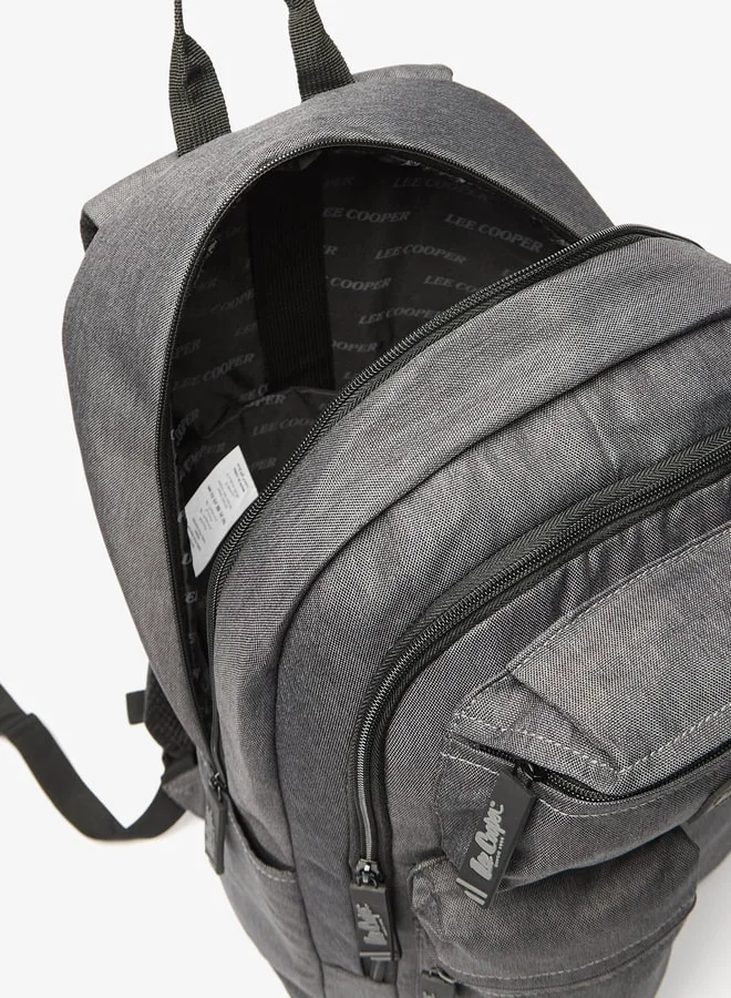 Lee Cooper Boys Solid Backpack with Adjustable Straps and Zip Closure - 32x15x47 cm