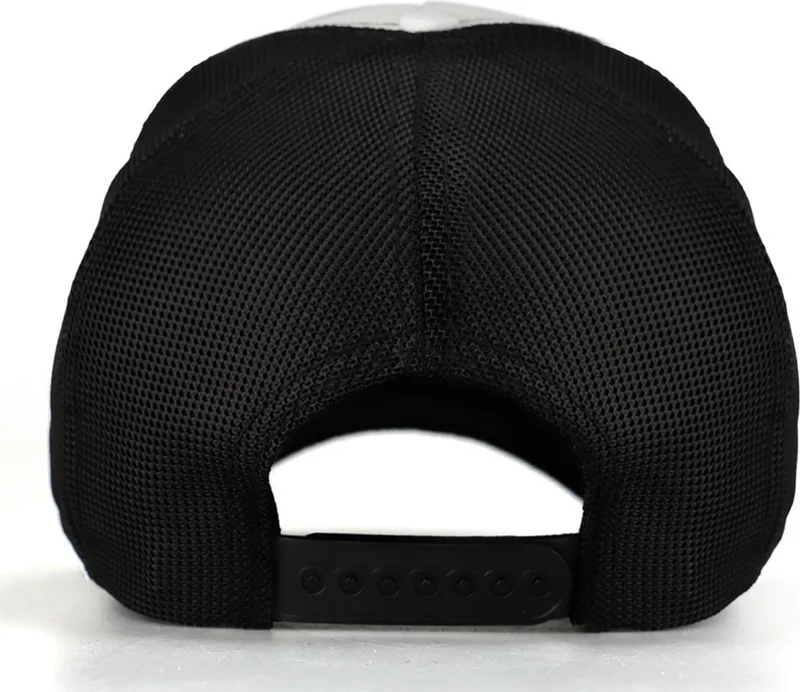 بلاك بورك BlackBörk V1 Trucker Bengal Tiger - Unisex White-Black Hat (Cap) with 1 Code Logo