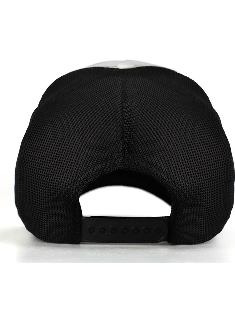 Black Börk - BlackBörk V1 Trucker Bengal Tiger - Unisex White-Black Hat (Cap) with 1 Code Logo - Image 1