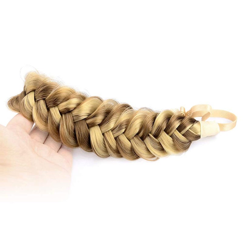 BOBIYA رباط رأس بوبيا عريض مزدوج من الشعر الصناعي مضفر كلاسيكي سميك (مميز) - Image 2