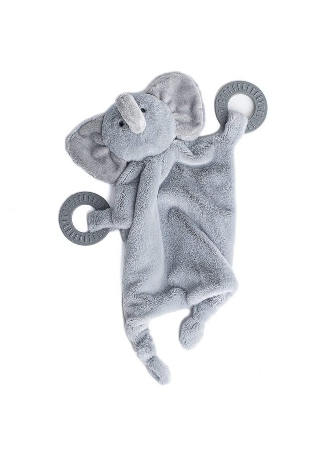 Bella Tunno - Teether Buddy Soft Plush Baby Lovey With Textured Baby Teether Toy And Gentle Rattling Head Comforts And Brings Teething Relief Colorful Animalthemed Baby Teething Toys (Elephant) - Image 1