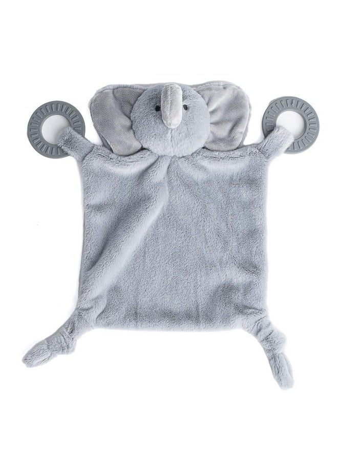 Bella Tunno - Teether Buddy Soft Plush Baby Lovey With Textured Baby Teether Toy And Gentle Rattling Head Comforts And Brings Teething Relief Colorful Animalthemed Baby Teething Toys (Elephant) - Image 1