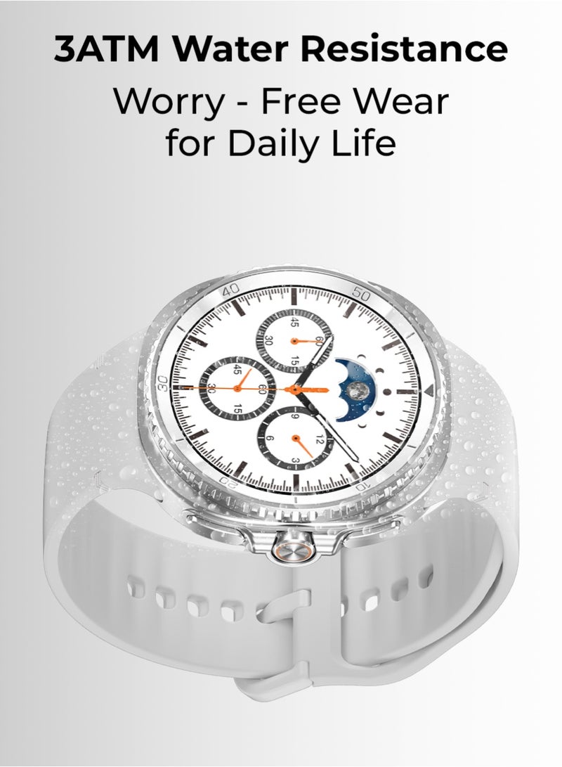 Charome Smart Watch8 Classic – 1.43" TFT Display, Bluetooth Calling, Wireless Charging, 3ATM Waterproof – White - Image 5