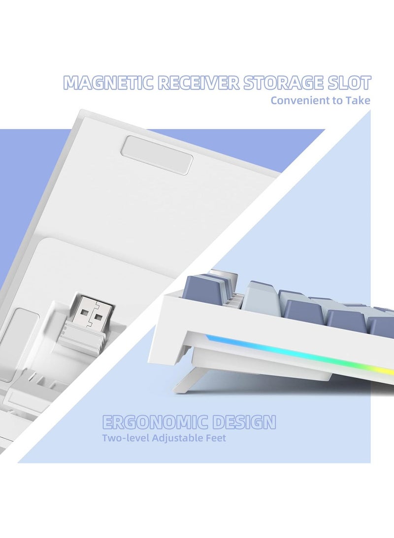 ATTACK SHARK K86 Wireless Mechanical Keyboard 75% Layout, Lavender Blue - Image 3
