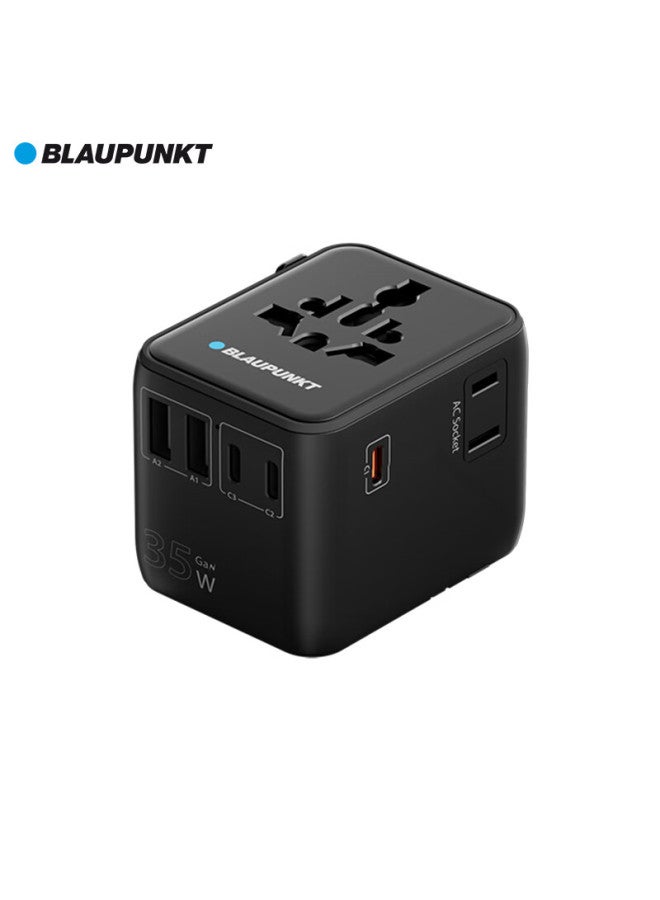 Blaupunkt International Travel Adapter Plug Converter For Uk, Us, Australia, Germany, Japan, South Korea, Singapore, Hong Kong Compatible Pd35w Fast Charging