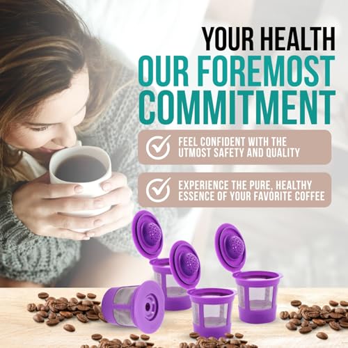 PUREHQ Reusable K Cups for Keurig Coffee Maker - Filter Pods for Keurig 1.0 and 2.0 Brewers - Refillable K Cup Fits K-Elite, K-Classic - BPA Free Universal Reusable Single Serve - 4 Pack - Image 5