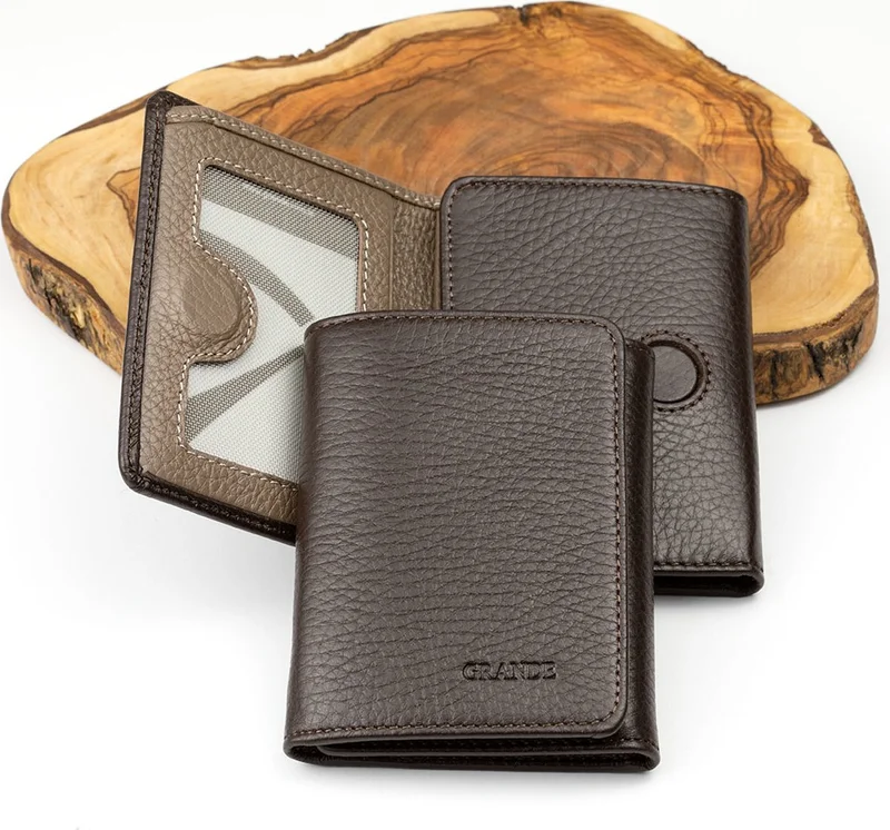غراندي 1414 Genuine Leather Magnetic Personalized Men's Wallet