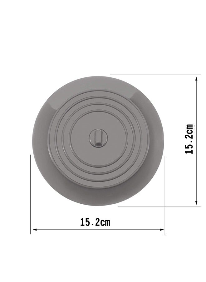 2-Pack Silicone Bathtub Drain Stopper 6 Inches Grey - Image 5