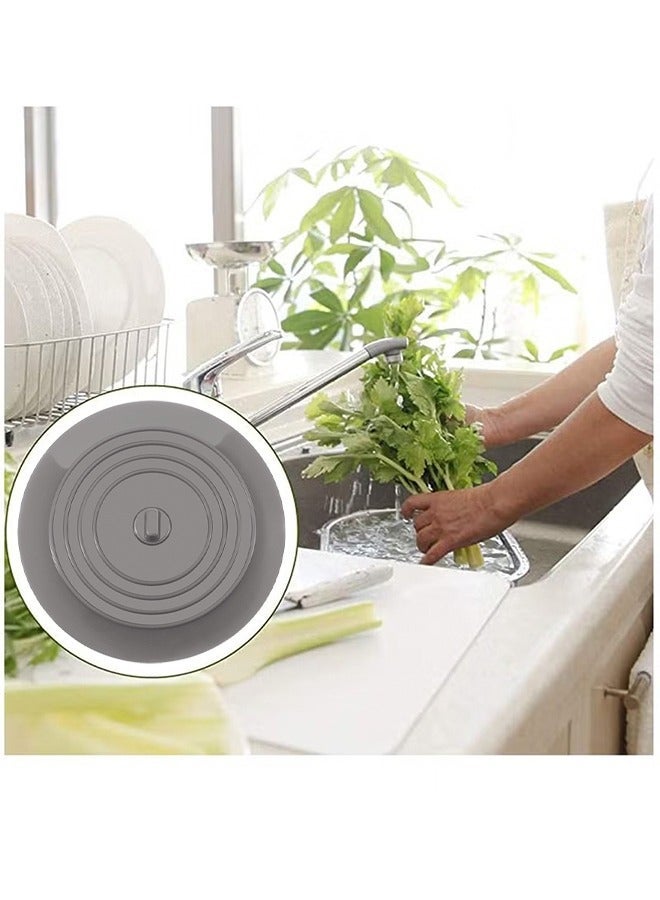 2-Pack Silicone Bathtub Drain Stopper 6 Inches Grey - Image 3