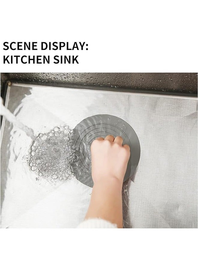 2-Pack Silicone Bathtub Drain Stopper 6 Inches Grey - Image 2