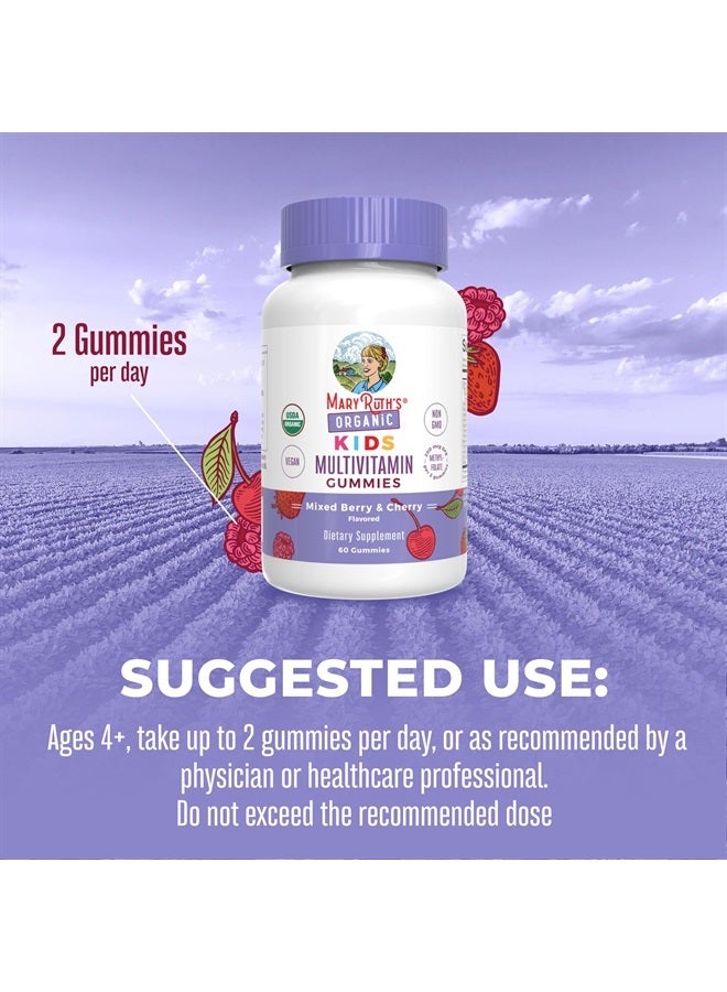 MaryRuth Organics Kids Vitamins by MaryRuth's | USDA Organic | Kids Multivitamin Gummies for Ages 4+ | Vegan | Non-GMO | Only 2 Gummies a Day | 60 Count  - Image 3