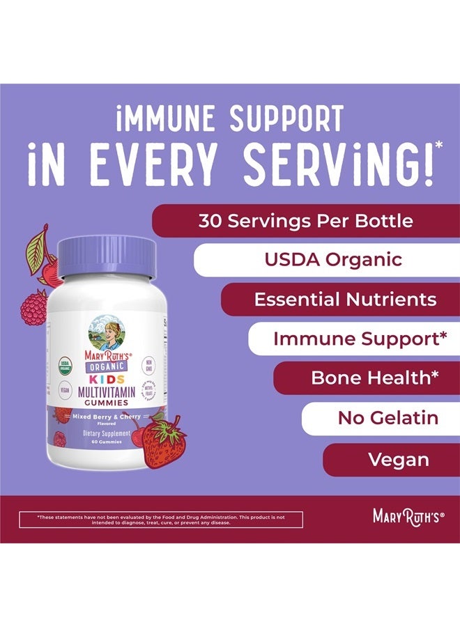 MaryRuth Organics Kids Vitamins by MaryRuth's | USDA Organic | Kids Multivitamin Gummies for Ages 4+ | Vegan | Non-GMO | Only 2 Gummies a Day | 60 Count  - Image 5