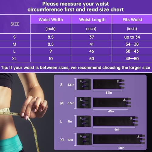 RIYA Waist Trimmer Sweat Waist Trainer for Wome and Men Waist Sweat Belt Band Belly Stomach Wrap Purple - Image 2