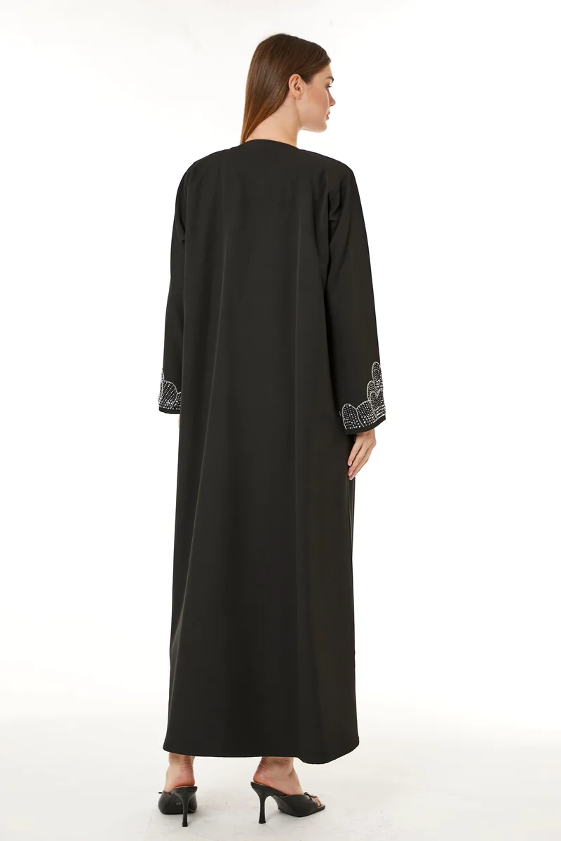 Moistreet  Embellished Crew Neck Abaya for Women | Best Price UAE
