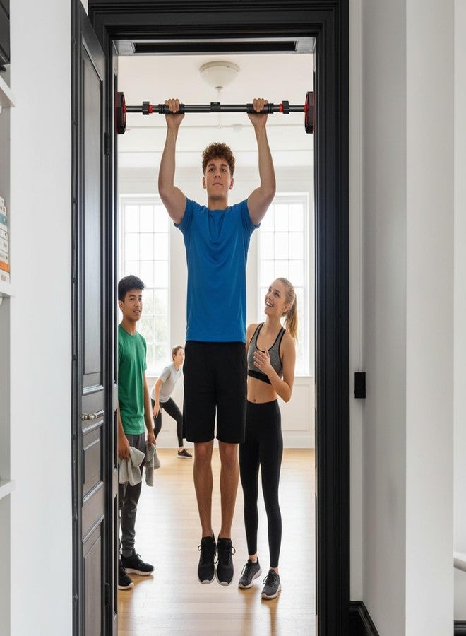 Dranvosk Adjustable Doorway Pull Up Bar for Home Gym - No Drilling Required, Portable Strength Training Bar with Comfortable Grip for Upper Body Workout - Fits Most Door Frames - Image 1