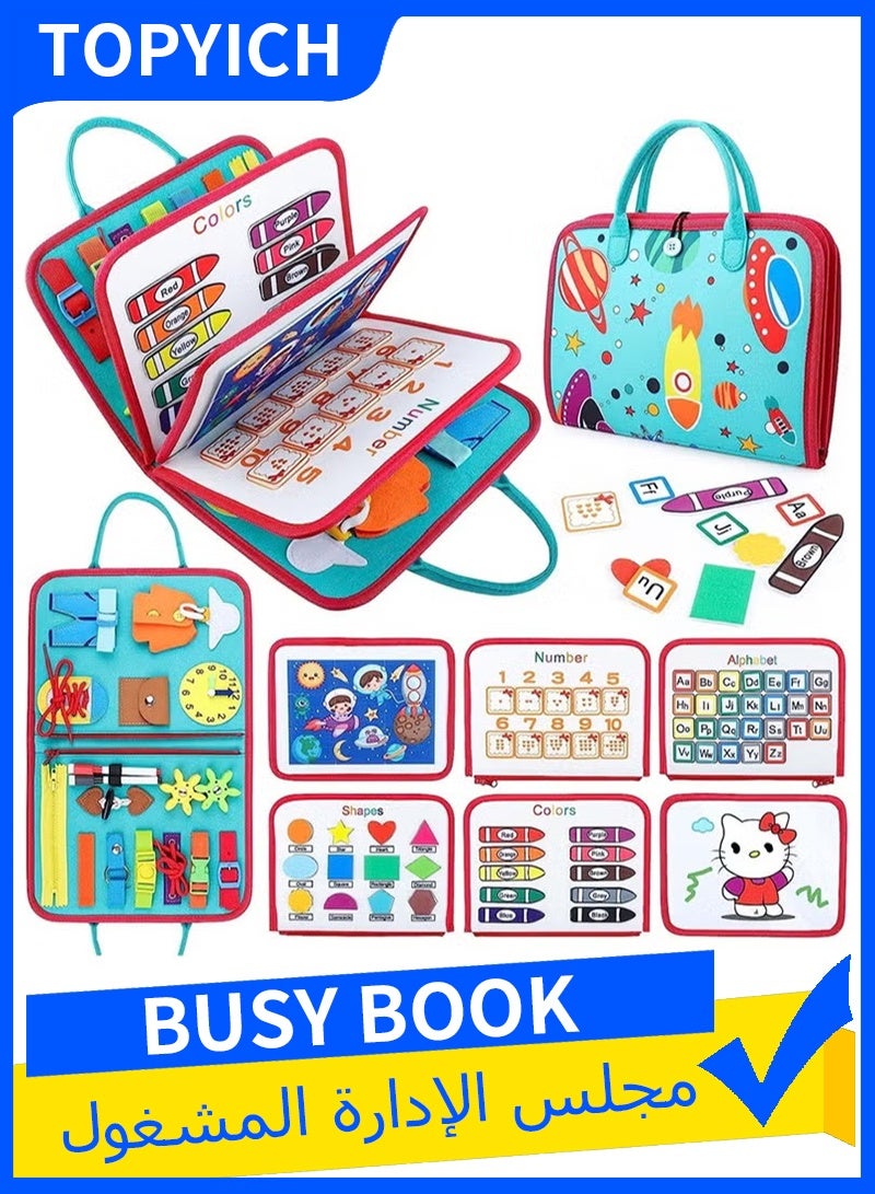 توبيتش لوح مشغول للأطفال الصغار، ألعاب مونتيسوري للأطفال، ألعاب مونتيسوري للأطفال، كتاب مشغول ألعاب تعليمية حسية للأطفال، أنشطة تعليمية للأطفال الصغار، هدايا أعياد ميلاد الأولاد والبنات - Image 1