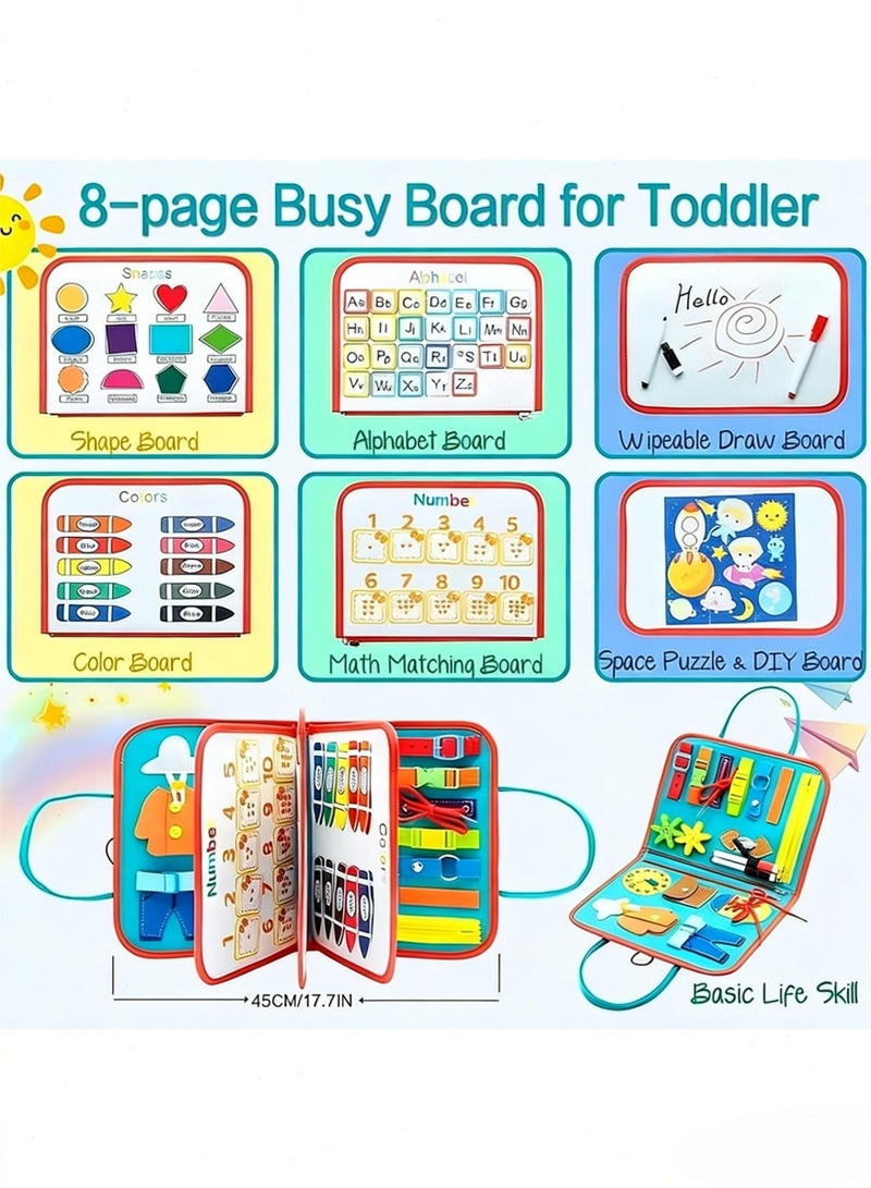 Topyich Busy Board for Toddlers, Kids Montessori Toys, Busy Book Sensory Learning Toys for Children, Toddler Educational Activities,Boys & Girls Birthday Gifts - Image 2