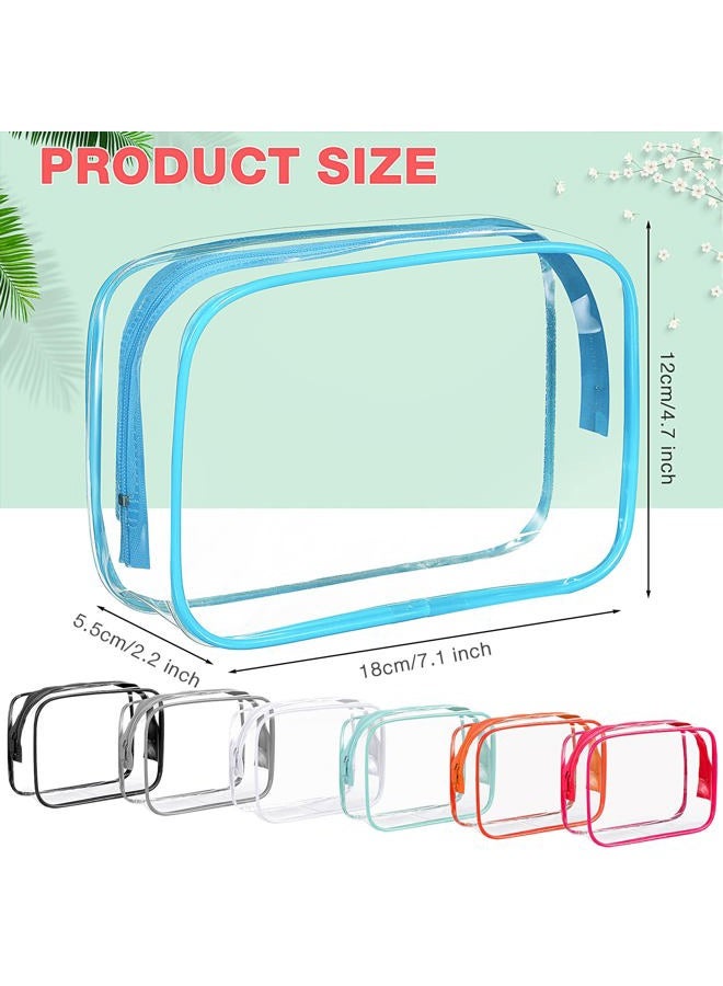 Reginary 16 Pack Clear Cosmetic Bag, Transparent Toiletry Bag Travel Pouch with Zipper Waterproof PVC Plastic Organizer Case for Women Men Traveling Vacation Organization Business Trip Home, 8 Colors - Image 2