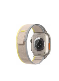 Generic Trail Loop Band Compatible With Apple Watch 44/45mm, Nylon Sport IWatch Series Nike+ Sports Edition Gray Yellow  - Image 2