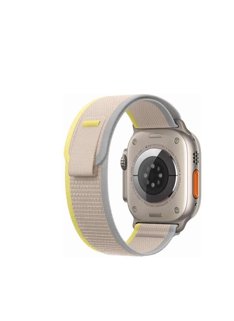 Generic - Trail Loop Band Compatible With Apple Watch 44/45mm, Nylon Sport IWatch Series Nike+ Sports Edition Gray Yellow - Image 1