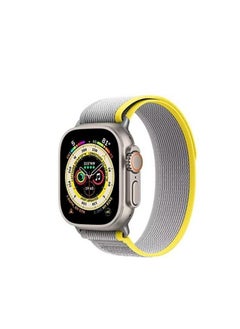 Generic Trail Loop Band Compatible With Apple Watch 44/45mm, Nylon Sport IWatch Series Nike+ Sports Edition Gray Yellow  - Image 3