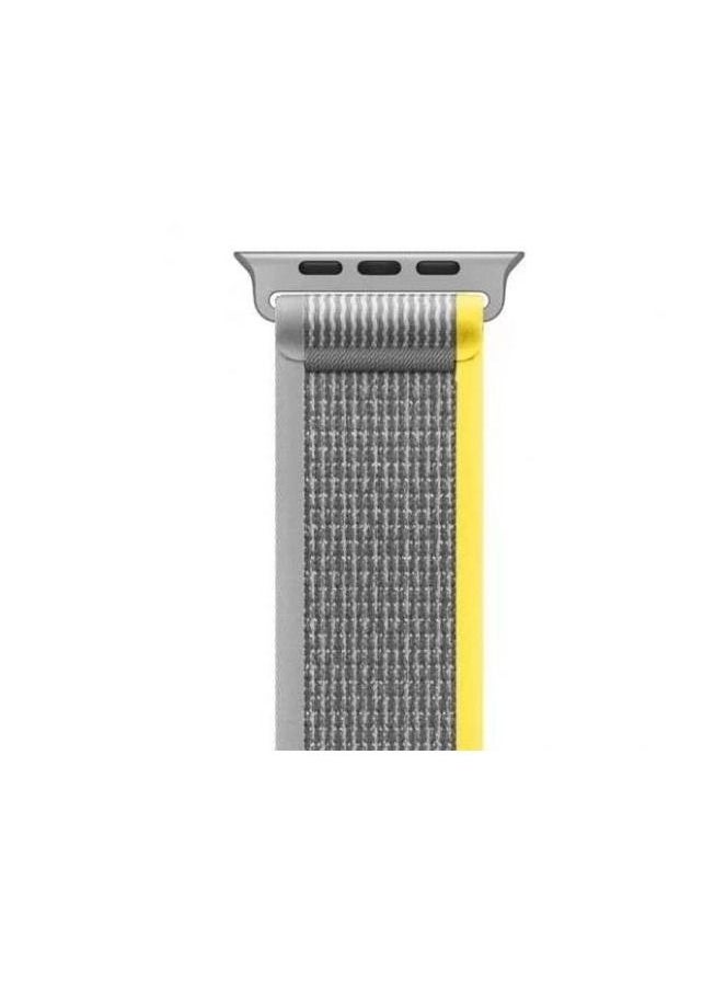 Generic - Trail Loop Band Compatible With Apple Watch 44/45mm, Nylon Sport IWatch Series Nike+ Sports Edition Gray Yellow - Image 1
