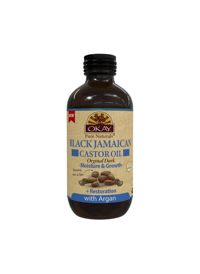 OKAY Black Jamaican Castor Oil Original Dark With Argan Oil 4Oz 118Ml  - Image 1
